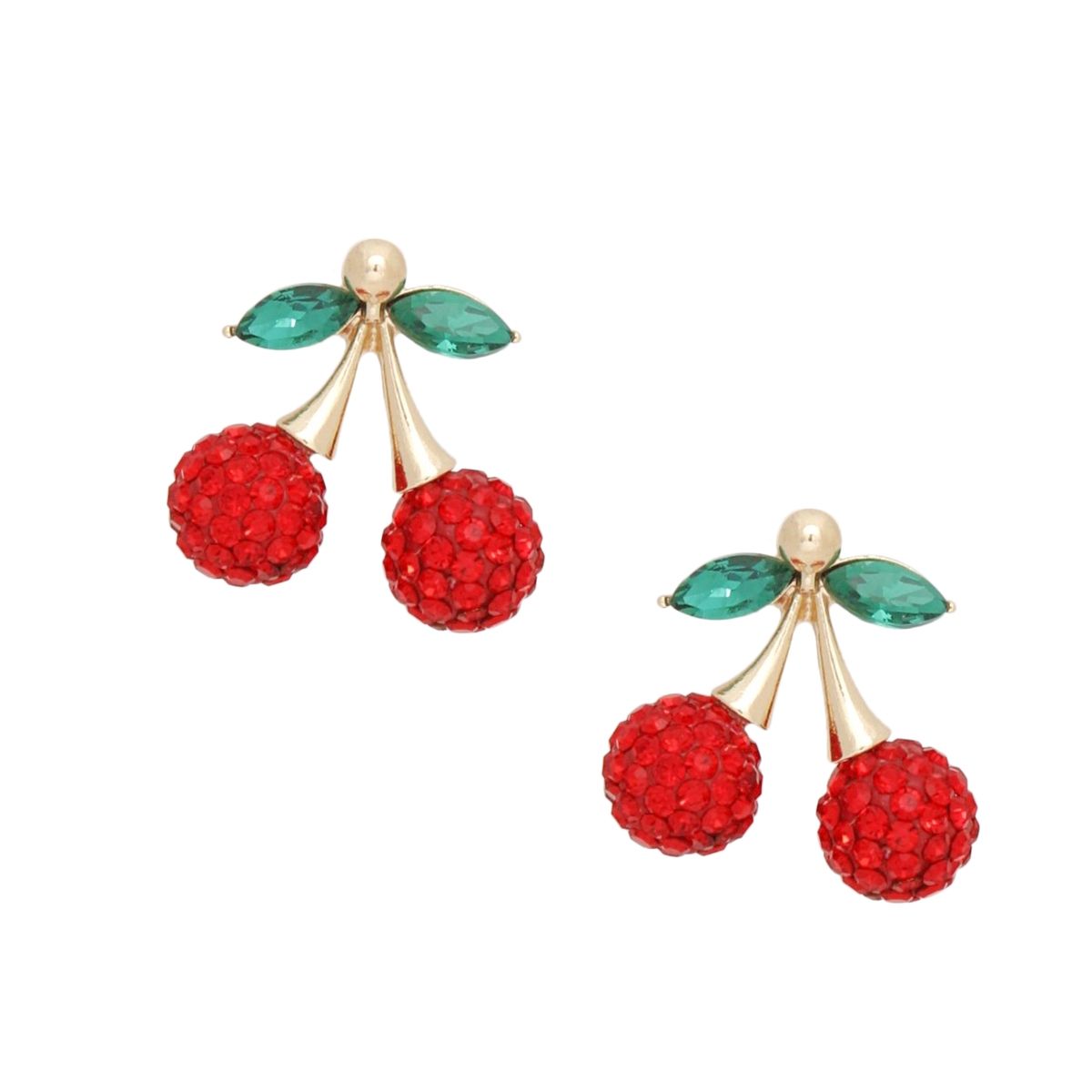 Stud Pin Up Inspo Double Cherry Glam Earrings